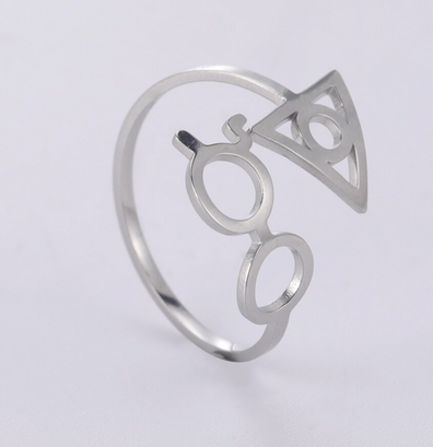 Anillo Harry Potter media vuelta lentes, reliquias de la muerte